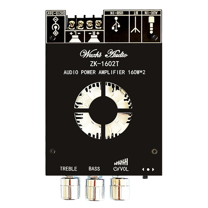 

160Wx2 High and Bass Adjustment Bluetooth Audio Amplifier Board Module Dual Channel Stereo TDA7498E Amplifier ZK-1602T