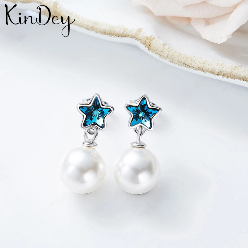 Женские серьги Kindey новая звезда серебряного цвета рождественский подарок