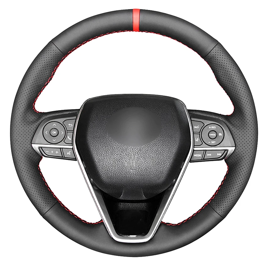 

Black Artificial Leather Car Steering Wheel Cover For Toyota Avalon Camry 2018-2019 Crown 2018-2019 Corolla 2018-2020 RAV4 2019