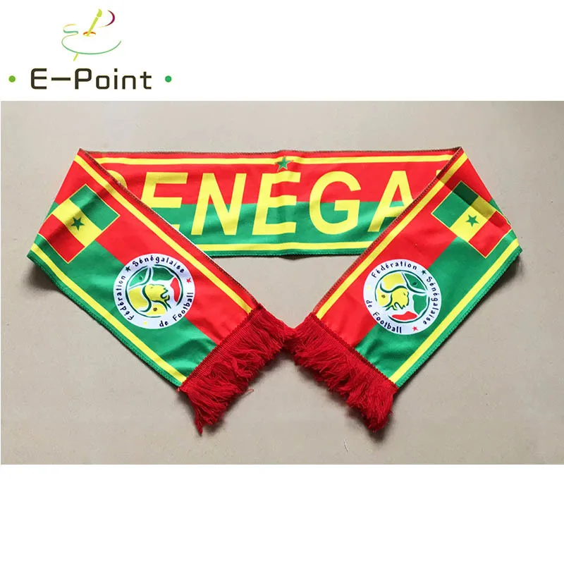 

145*16 cm Size Senegal National Football Team Scarf for Fans 2022 Football World Cup Russia Double-faced Velvet Material