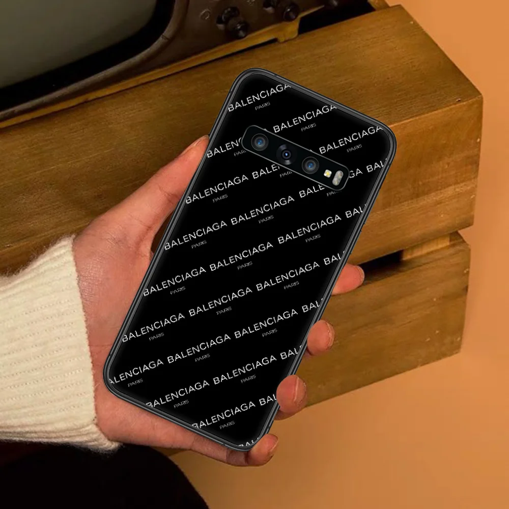 

Luxury B-BALENCIAGAs Brand Phone case For Samsung Galaxy Note 4 8 9 10 20 S8 S9 S10 S10E S20 Plus UITRA Ultra black soft back
