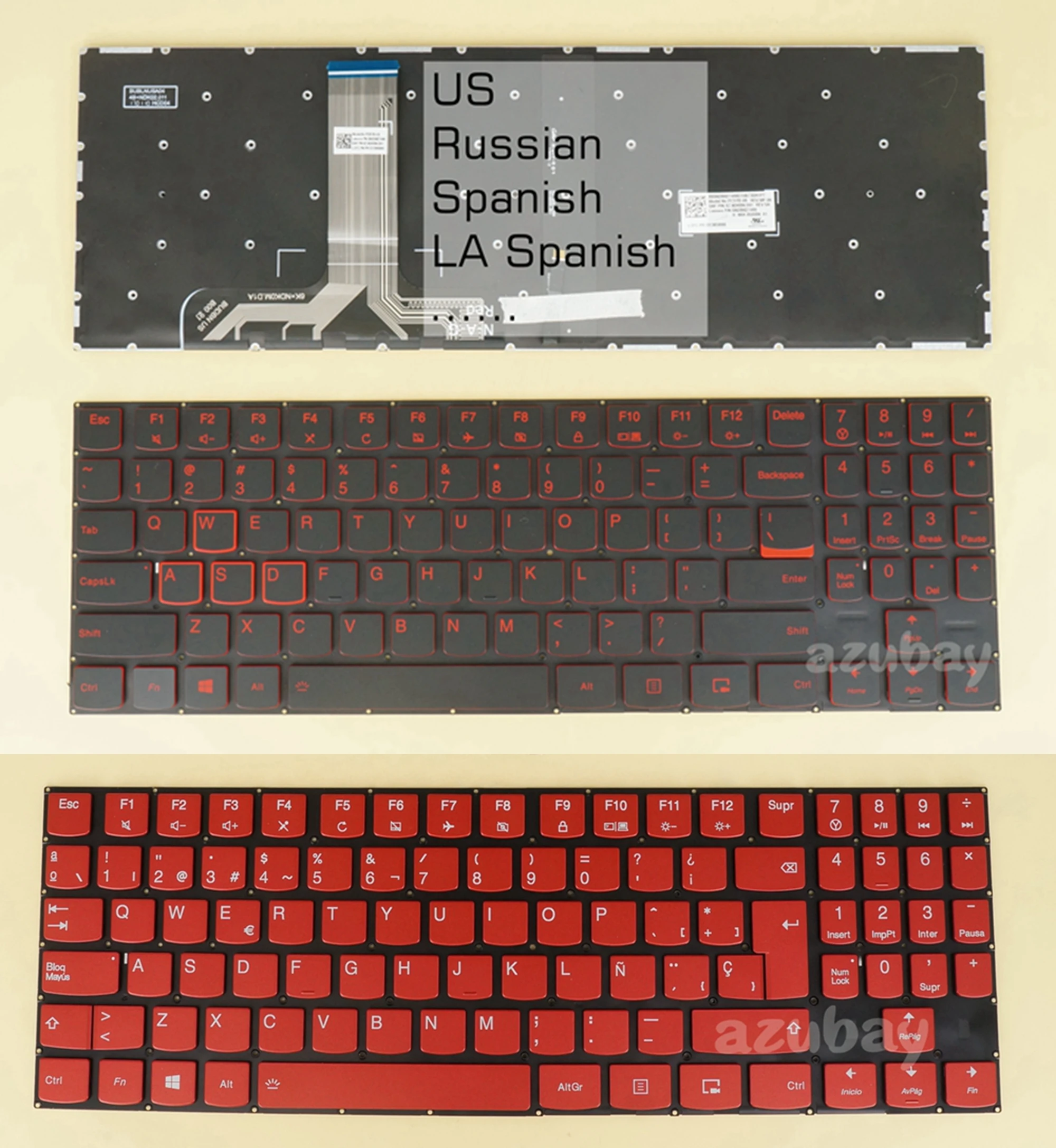 

US Russian LA Spanish Keyboard for Lenovo Legion Y520-15IKB Y520-15IKBA Y520-15IKBM Y520-15IKBN, Y720 Y720-15IKB Red Backlight