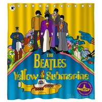 Nostalgic Yellow Four People And Captain Submarine Album Cover Eurostar Shower Curtain Lili Bathroom Decor