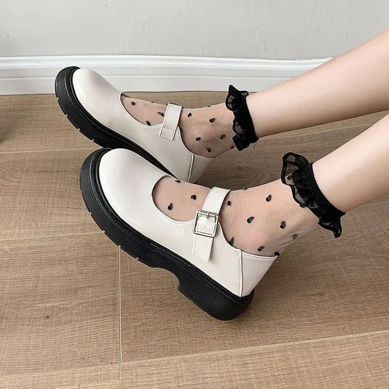 

British Style Summer Shoes Ladies Female Footwear Oxfords Women's Clogs Platform Shallow Mouth Preppy 2021 Dress Leather Comfort
