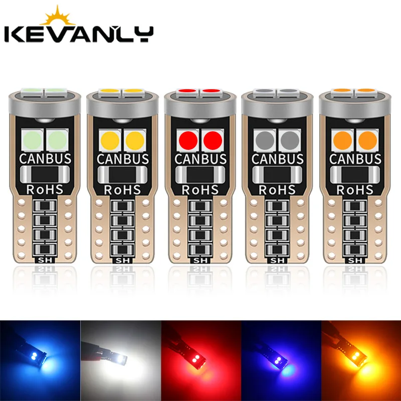 10 шт. T10 LED W5W BA9S Canbus автомобильное интерьерное освещение 194 501 6 SMD 3030 светодиодные