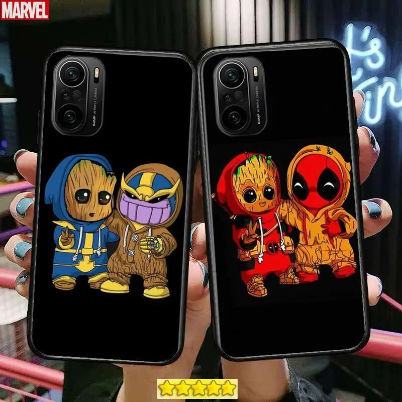

Groot Marvel Phone Case For xiaomi redmi POCO F1 F2 F3 X3 Pro M3 9C 10T Lite NFC Black Cover Silicone Back Prett mi 10 ultra cov