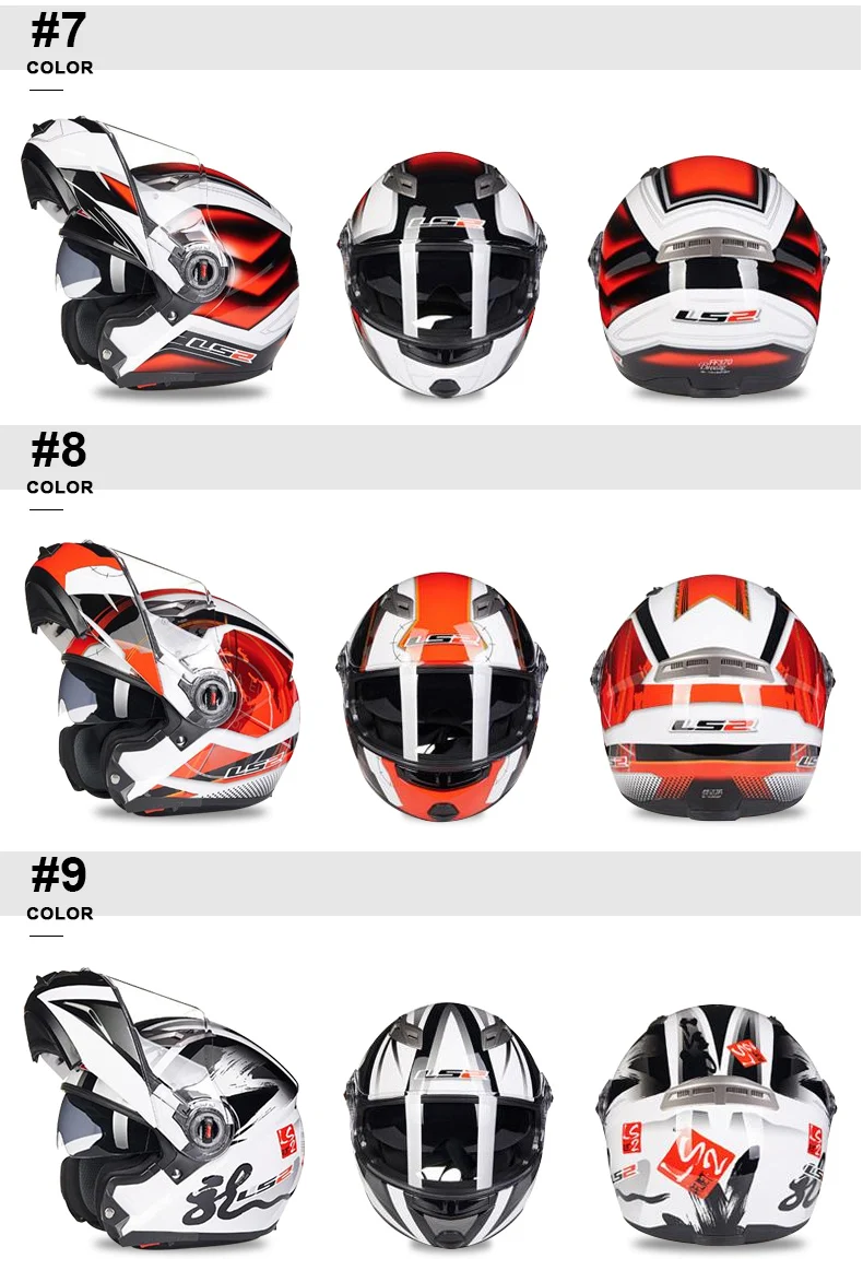 LS2 ff370 флип-ап мото rcycle шлем casco de moto кафе шлем для гонщика анфас двойной объектив козырек capacetes de moto ciclista ECE