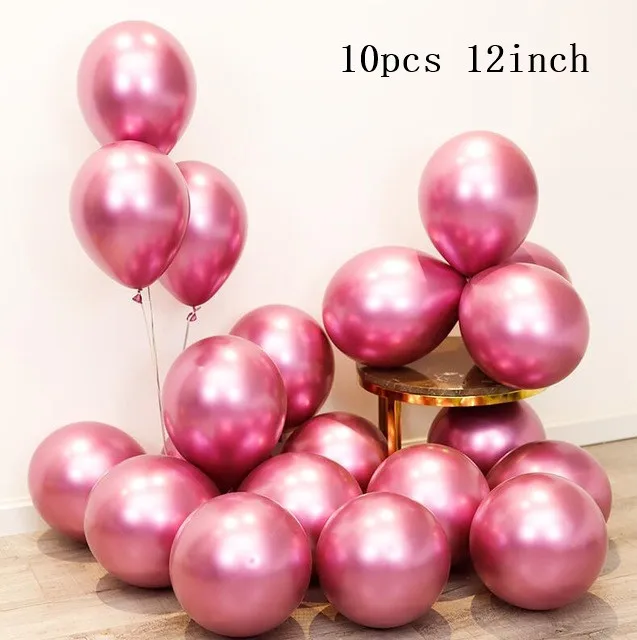 10pcs metal rose Счастливый 100 дней для девочек или мальчиков, Фольга шарики, День подарков будущей матери украшения металлическое серебристое латексные шары Корона декор для вечеринки в честь Дня рождения поставки - Цвет: 10pcs metal rose