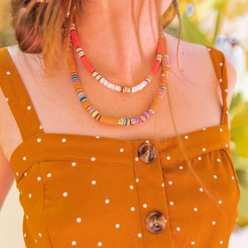 

1Box 4mm Environmental Handmade Polymer Clay Beads Disc/Flat Round Heishi Bead for Women Necklace Jewelry Craft Making