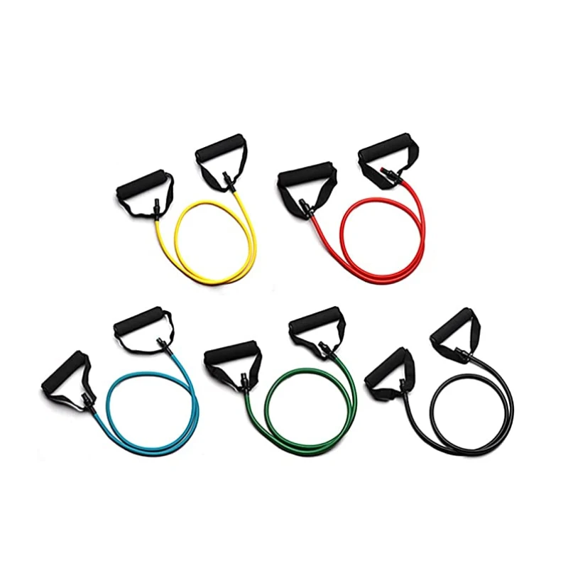 Тянущиеся ленты с ручками для йоги эластичная фитнес трубка тренировок в