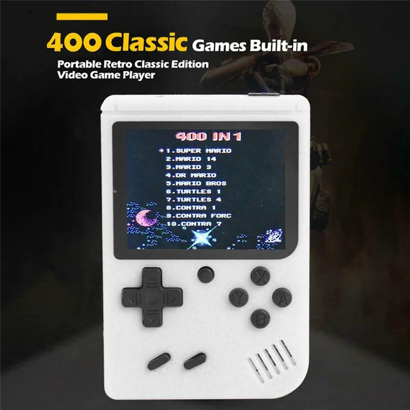 Встроенные 400 классические игры 8 бит 3 дюйма TFT цветной экран мини ТВ ручной Ретро игровой FC игровой консоли Рождественский подарок 4 цвета