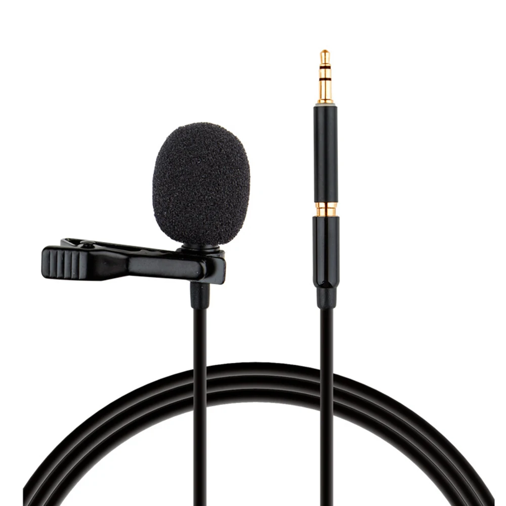 

Mini Clip-on Lavalier Microphone Lapel Condenser Mic with Carry Bag 3.5mm Plug for Smartphone PC Laptop Chatting Singing