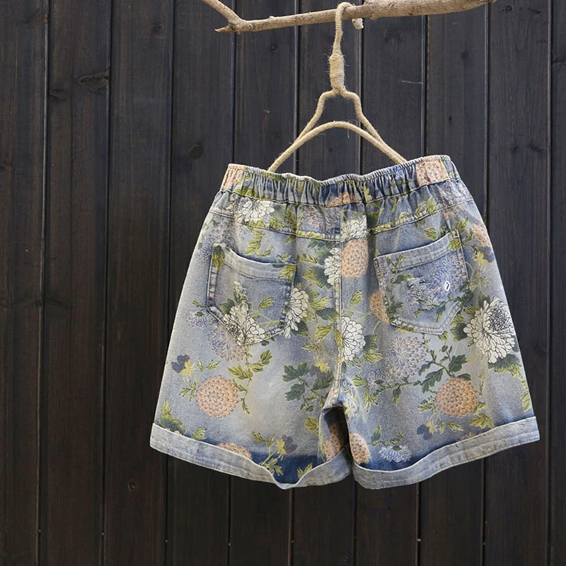 Шорты женские джинсовые рваные с завышенной талией повседневные хлопковые