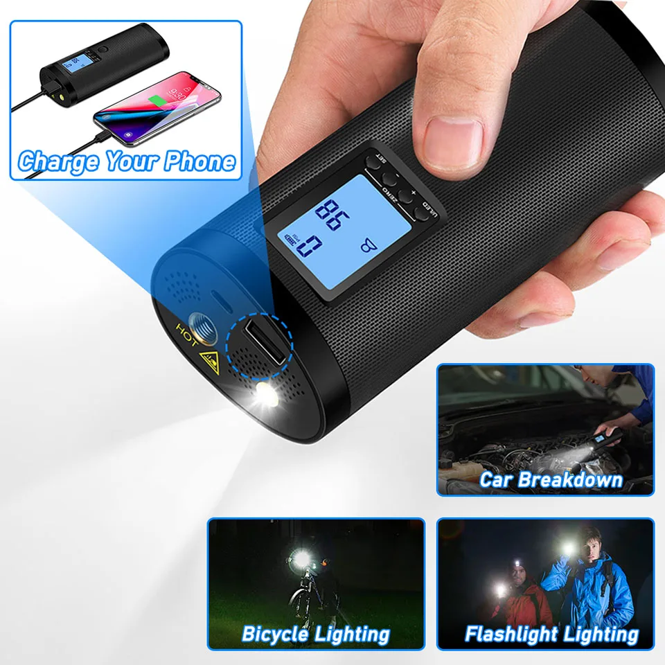 Электрический воздушный насос для мячей автомобиля и велосипеда умный цифровой