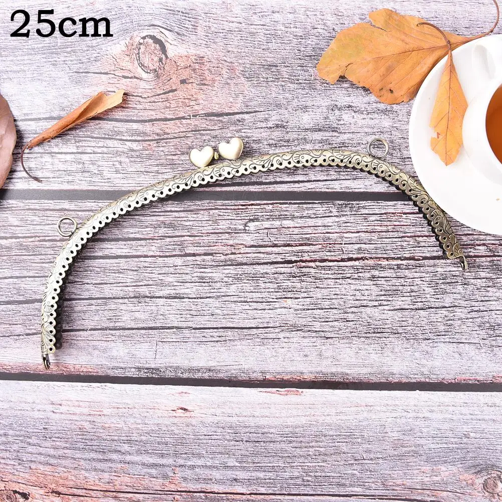 

1pcs 4 Sizes Purse Frame Hanger Embossing Bronze Metal Heart Kiss Clasp Purses Handle Accessories Handbag Handmade Diy Bag Parts
