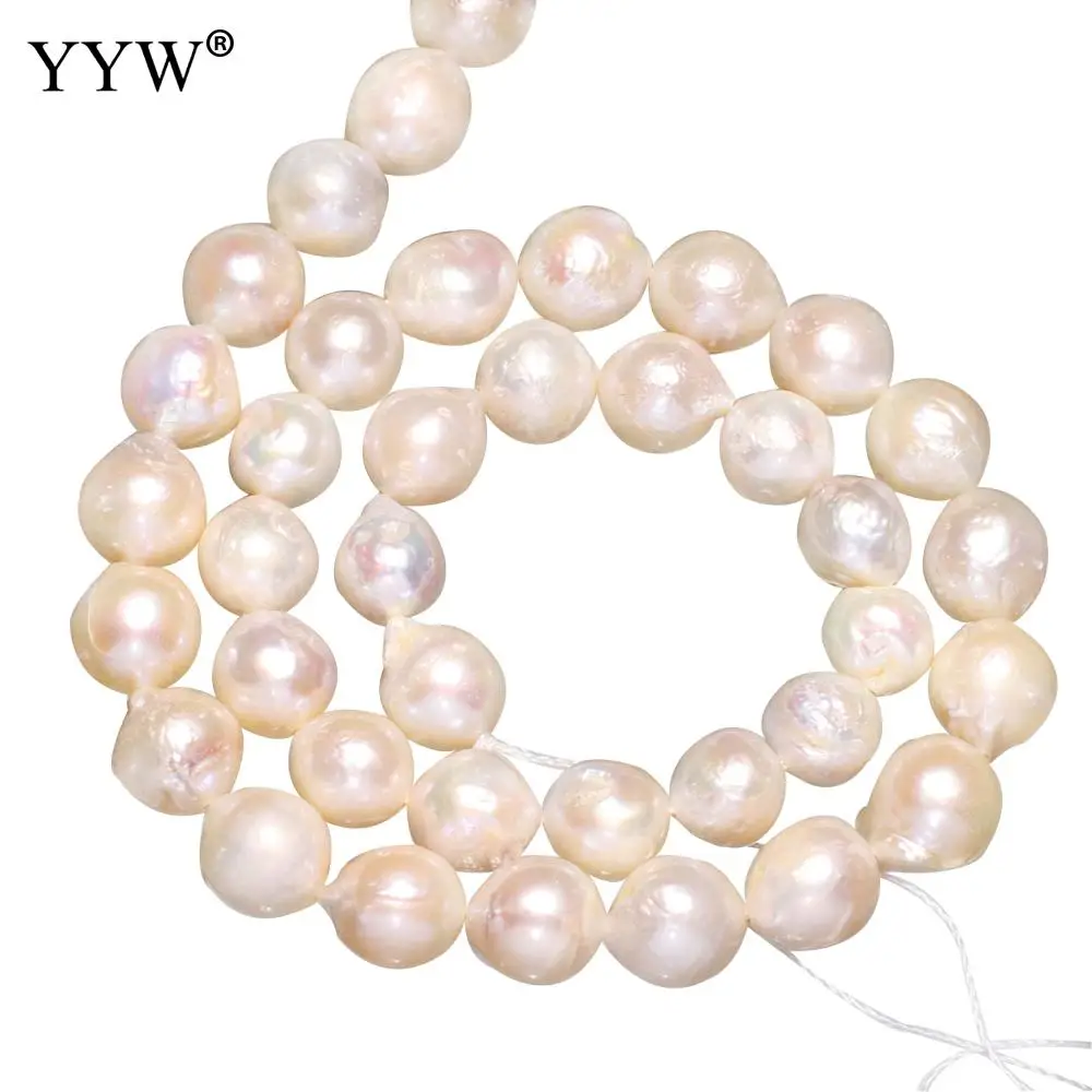

White Natural Freshwater Pearl Cultured Potato Pearl Beads Korea Jewelry 8-9mm Hole:0.8mm Sold Per Approx 15 Inch Strand