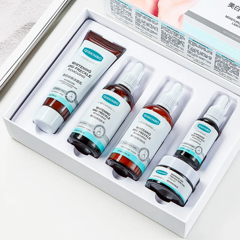 

Whitening Anti-Freckle Skin Care Set 5PCS Facial Cleanser Toner Essence Lotion Cream Remove Dark Spots Moisturizing Anti-aging