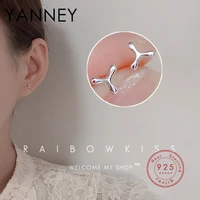 yanney silver color 2022 trendy fashion triangle tud earrings simple clover jewelry party accessories