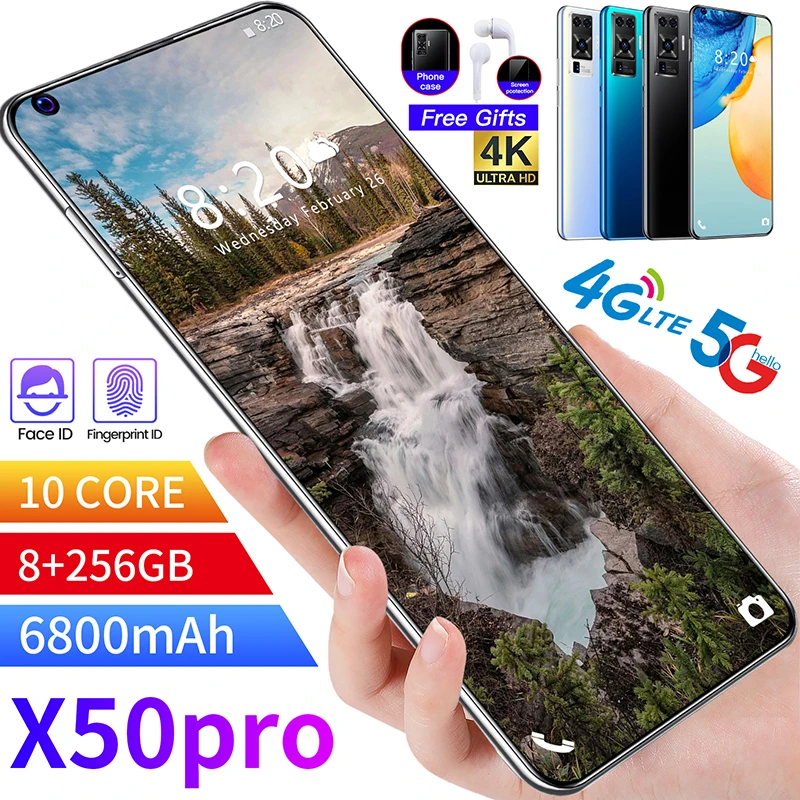 Глобальная версия смартфона X50pro 8 + 256 ГБ 16 32 Мп 7 2 дюйма 6800 мАч|Бамперы| |
