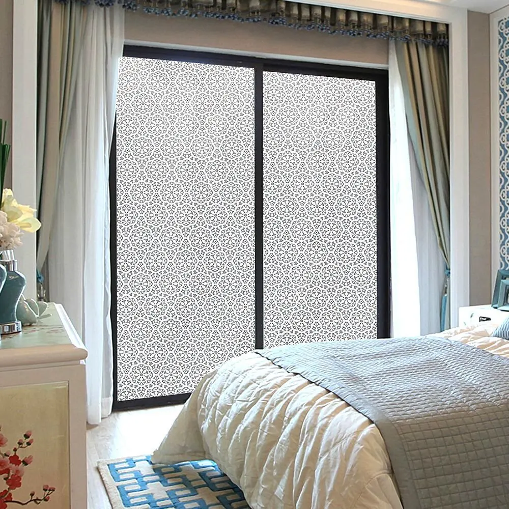

LUCKYYJ Window Privacy Film Vinyl Self-adhesive Glass Window Sticker Non-Adhesives Window Clings Static Cling Window decor Decal