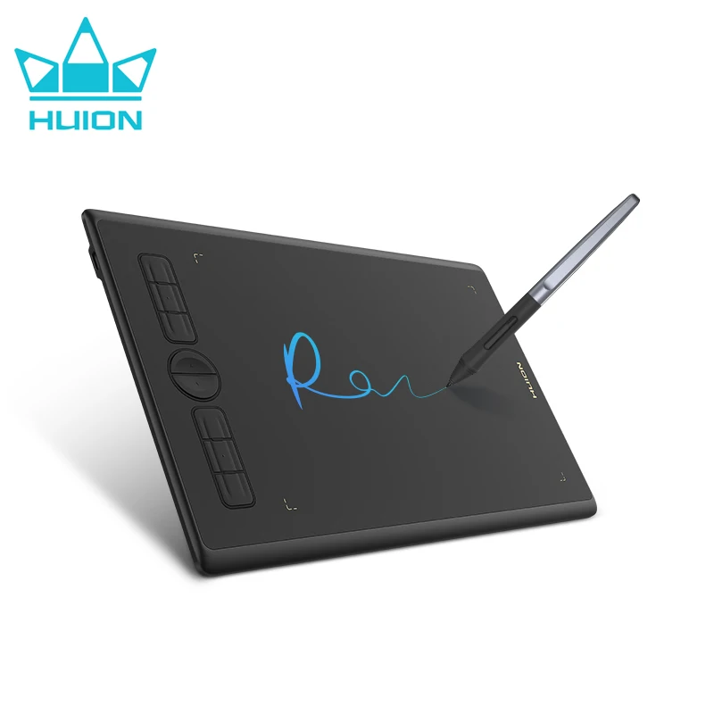 

HUION Graphics Tablet Inspiroy H580X Beginners Drawing Pen Tablet Mac Linux Android Phone Connectivity With 8 Programmable Keys