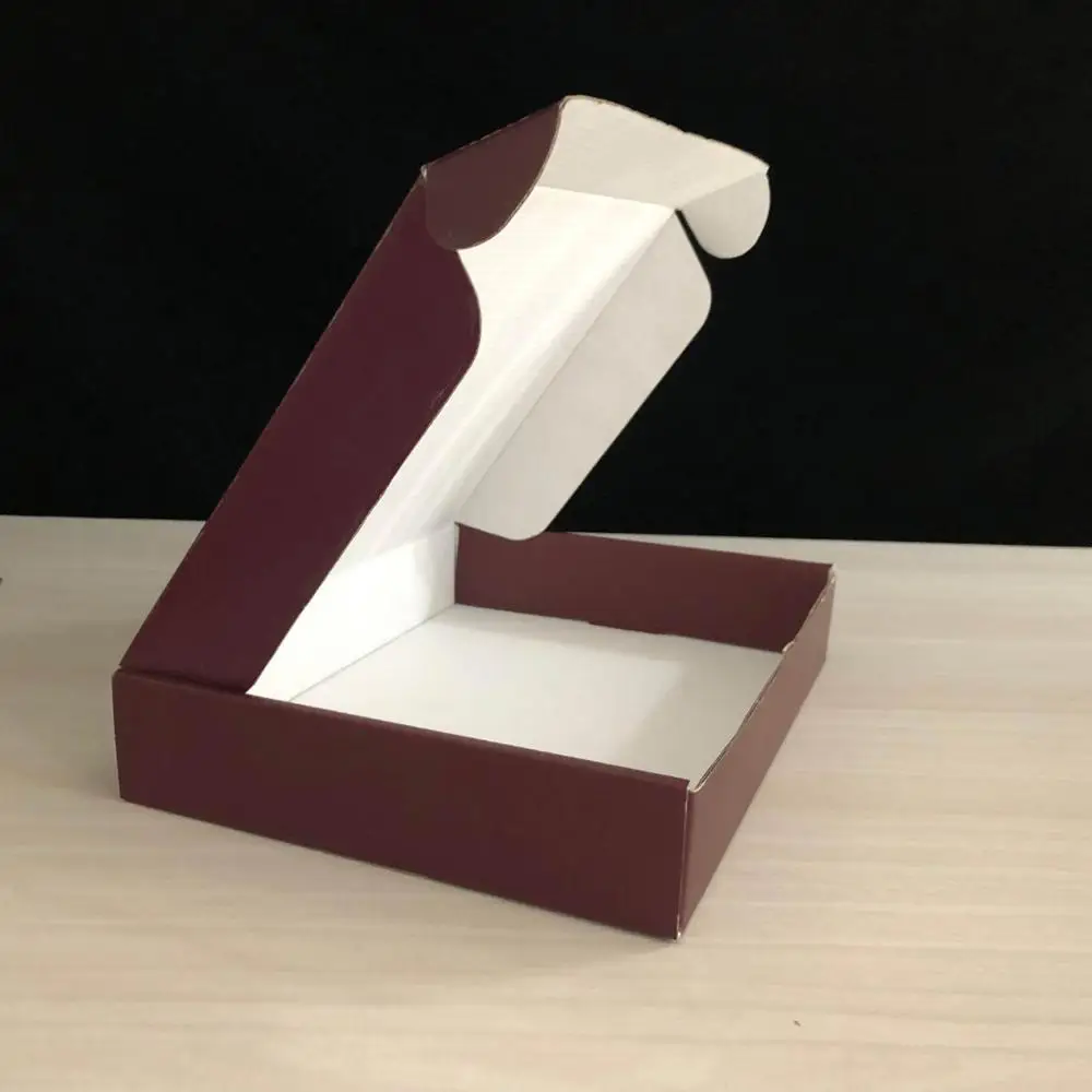 Wine Red 100 шт./лот на заказ крафт-коричневая цветная бумажная коробка с принтом логотипа почтовая отправка коробки упаковка упаковка коробка - Цвет: Wine Red