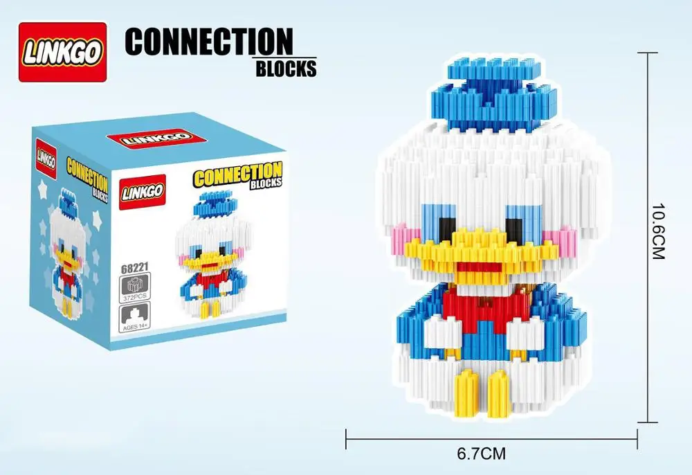

400pcs+ Magic Building Blocks Mickey Minnie Model Connection Donald Figures Mini Bricks Toys For Children