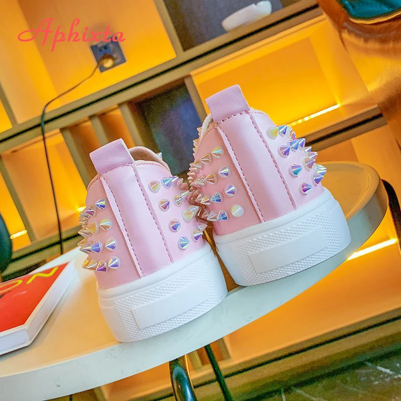 Туфли Aphixta женские на плоской подошве кожаные лоферы платформе Студенческая