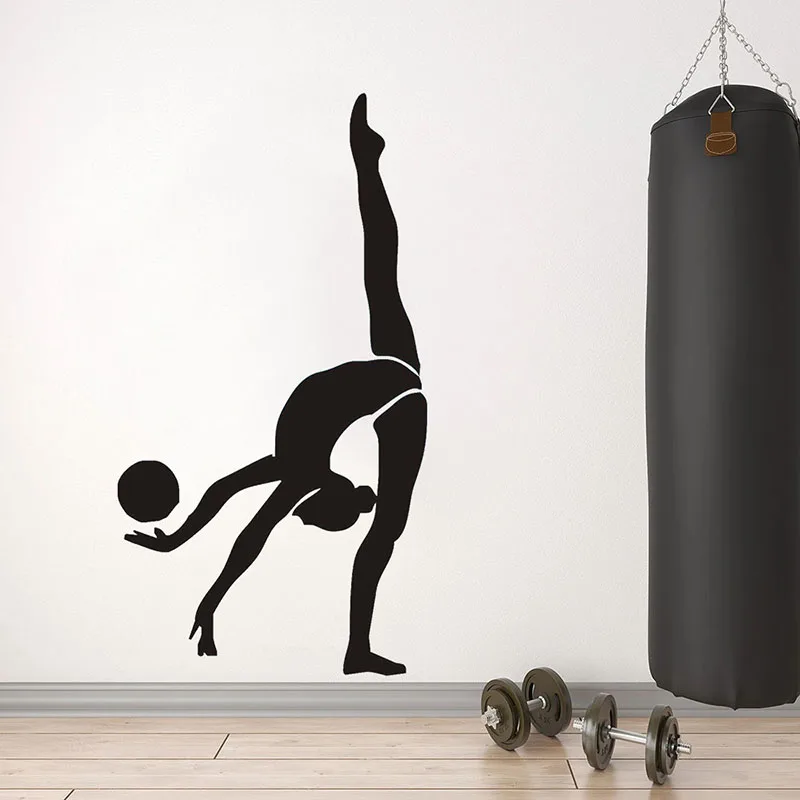 Гимнастская Настенная Наклейка девочка боди спорт гимнастика виниловые