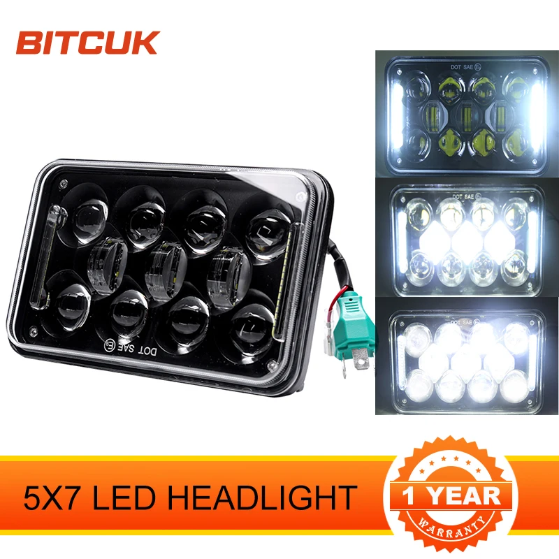 

60W 7X6 inch Sealed Beam LED Headlight Headlamp Bulb Hi-Lo Beam Halo for Jeep Wrangler YJ Cherokee XJ H6014 H6052 Off Road 4x4