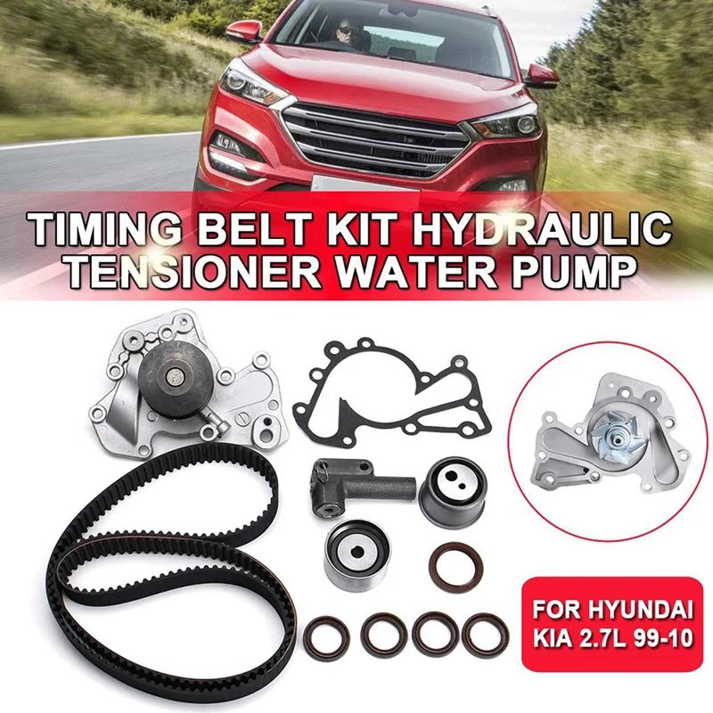 

NEW Timing Belt Kit Hydraulic Tensioner Water Pump For Hyundai For Kia 2.7L 99-10