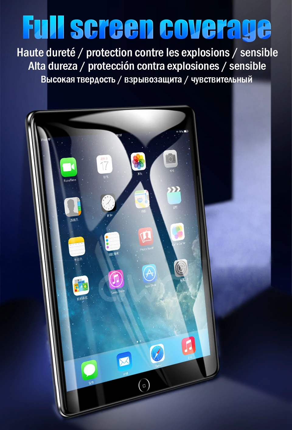 Закаленное стекло для Apple iPad 9,7 Pro Защитное стекло для экрана для iPad Mini4 3 2 1 iPad Air 2 полное покрытие стекло