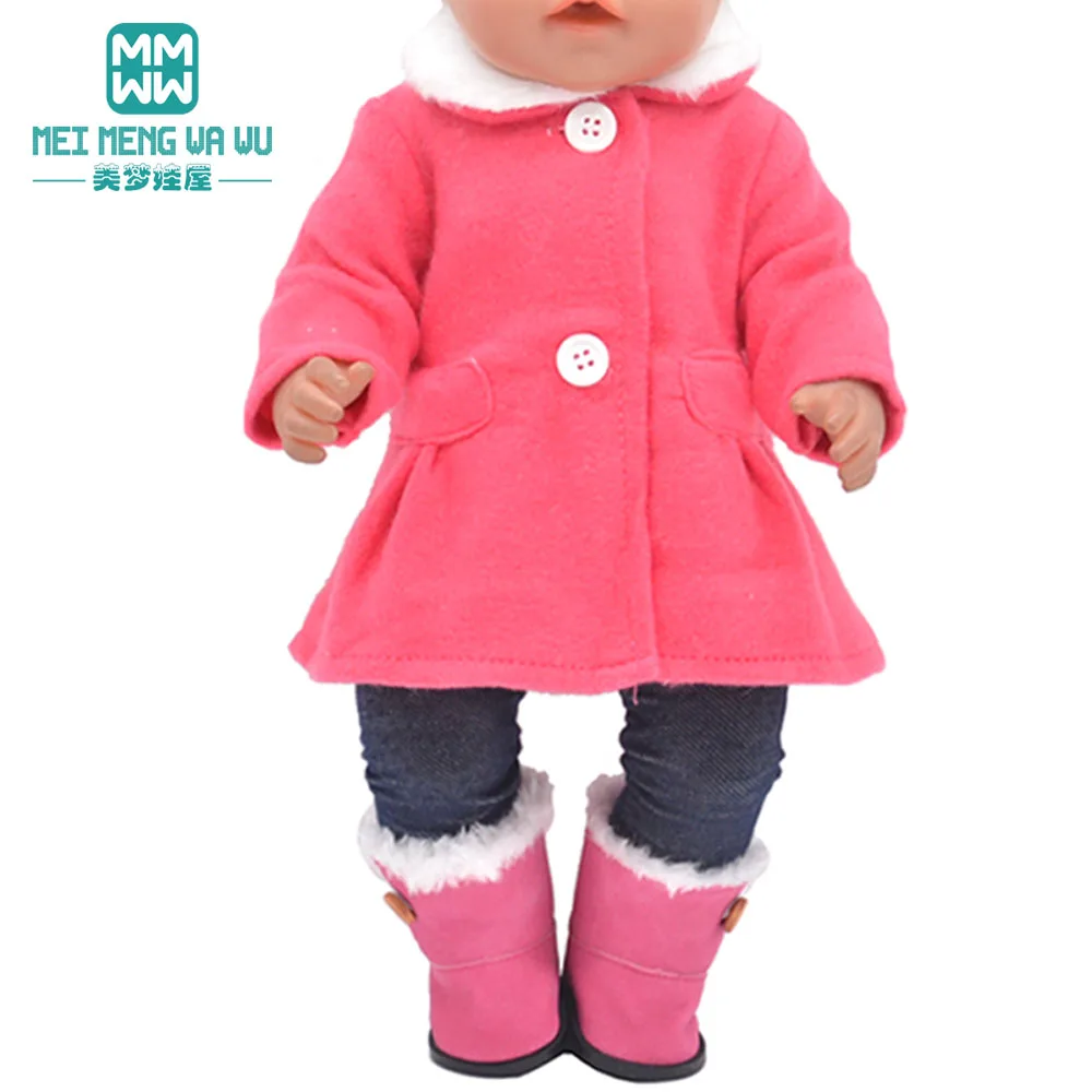 43cm Doll clothes baby toy new born doll and American Fashion shirts trench coats fur collar | Игрушки и хобби
