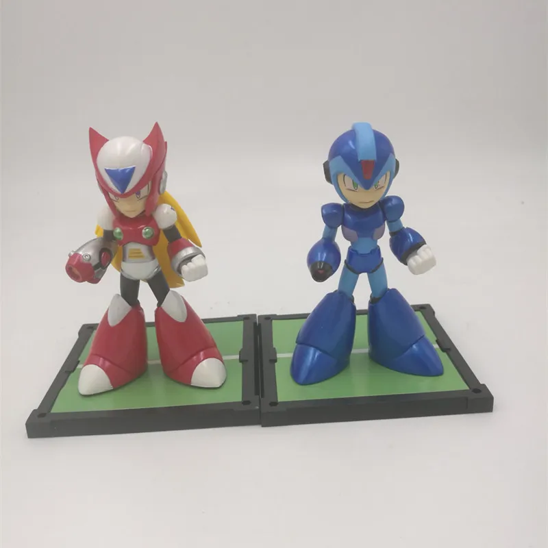2 шт./набор 4 ''Мега человек фигурка игрушка Megaman Rockman синий 016 красный 017 Rokkuman модель куклы аниме фигурка Nendoroid фигурка