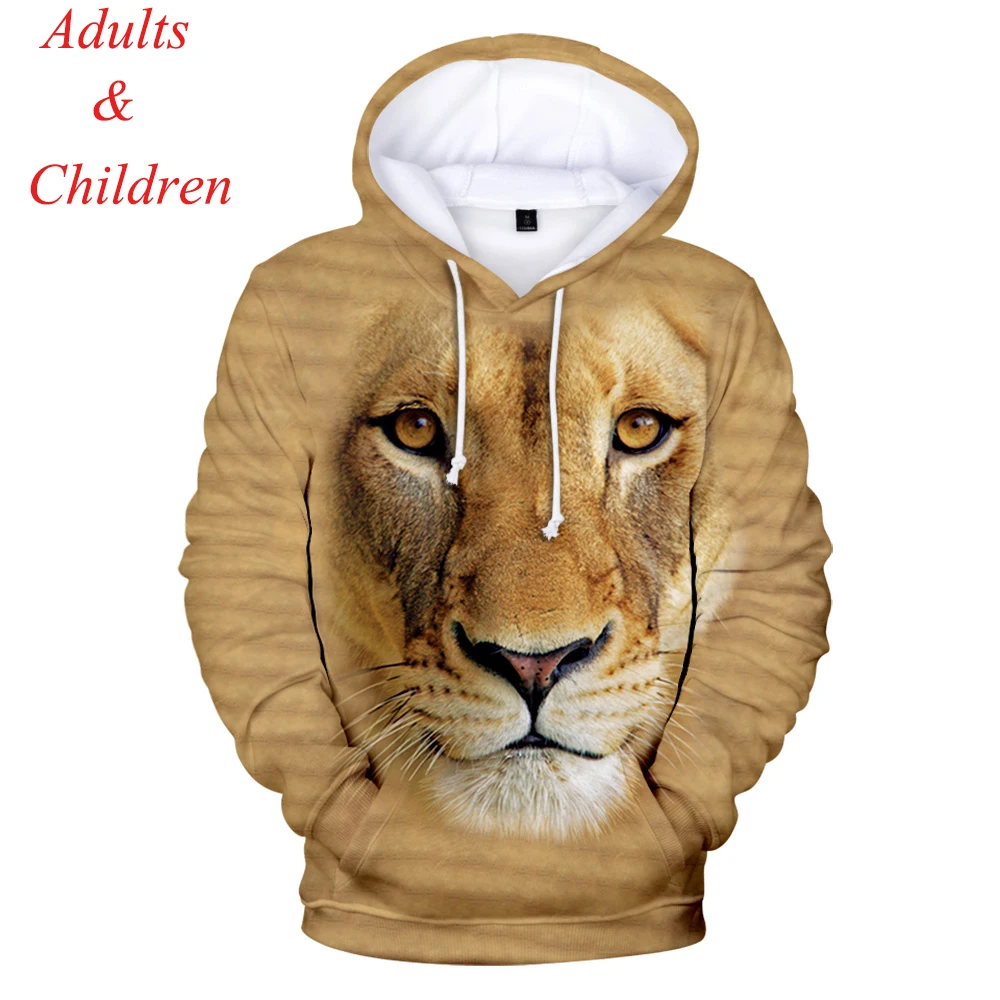 Модная детская толстовка с 3D рисунком животных Мужская и Женская осенне зимняя