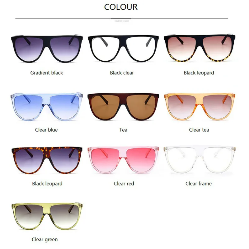 

Oversized Sunglasses Women 2020 Brand Designer Retro lunette soleil femme Big Frame Flat top Sun glasses Vintage okulary Eyewear
