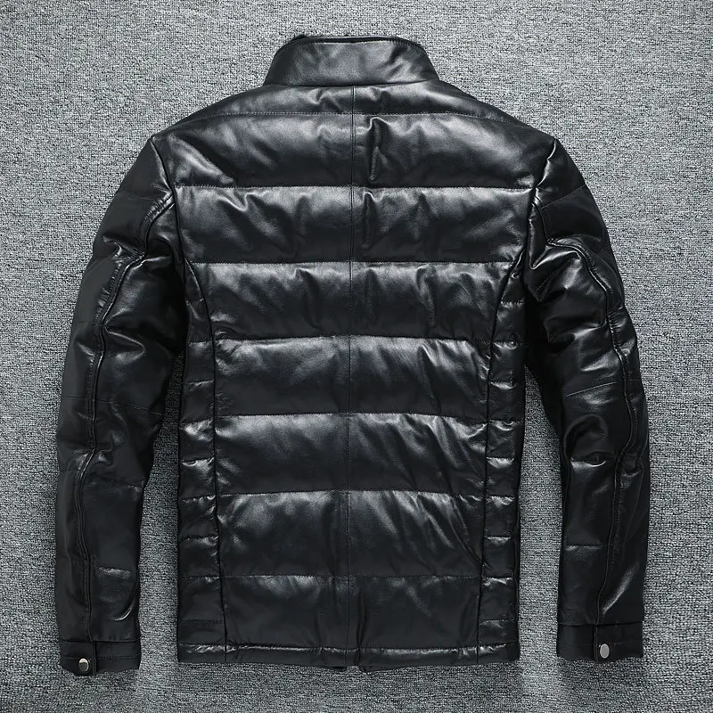 Мужская куртка из натуральной кожи 2020 Короткий Мужской пуховик овечьей с