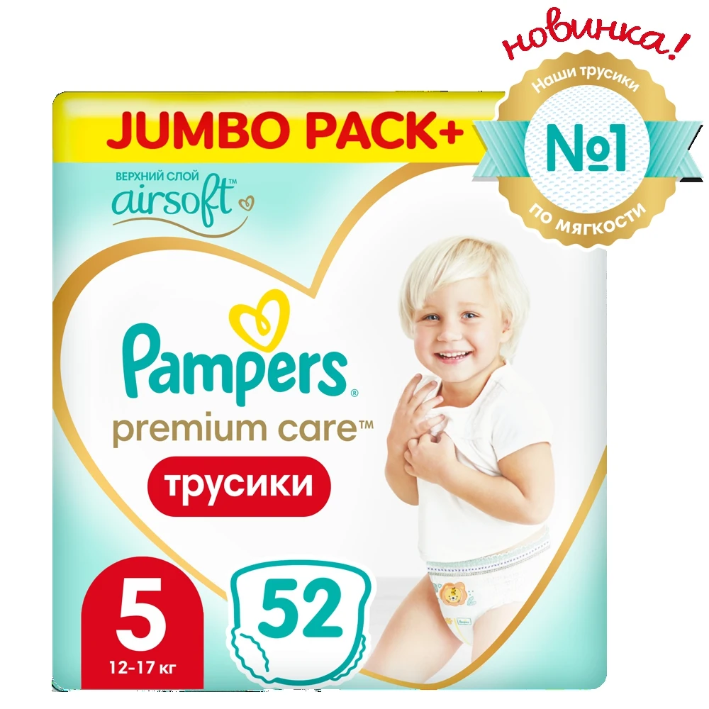 Pampers Premium Care Трусики Размер 5 52 Трусиков 12кг-17кг |