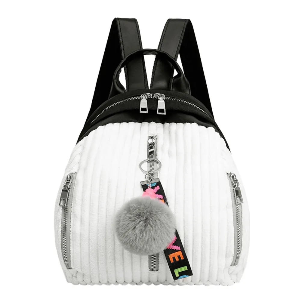 Женский вельветовый рюкзак на молнии многофункциональная сумка через плечо