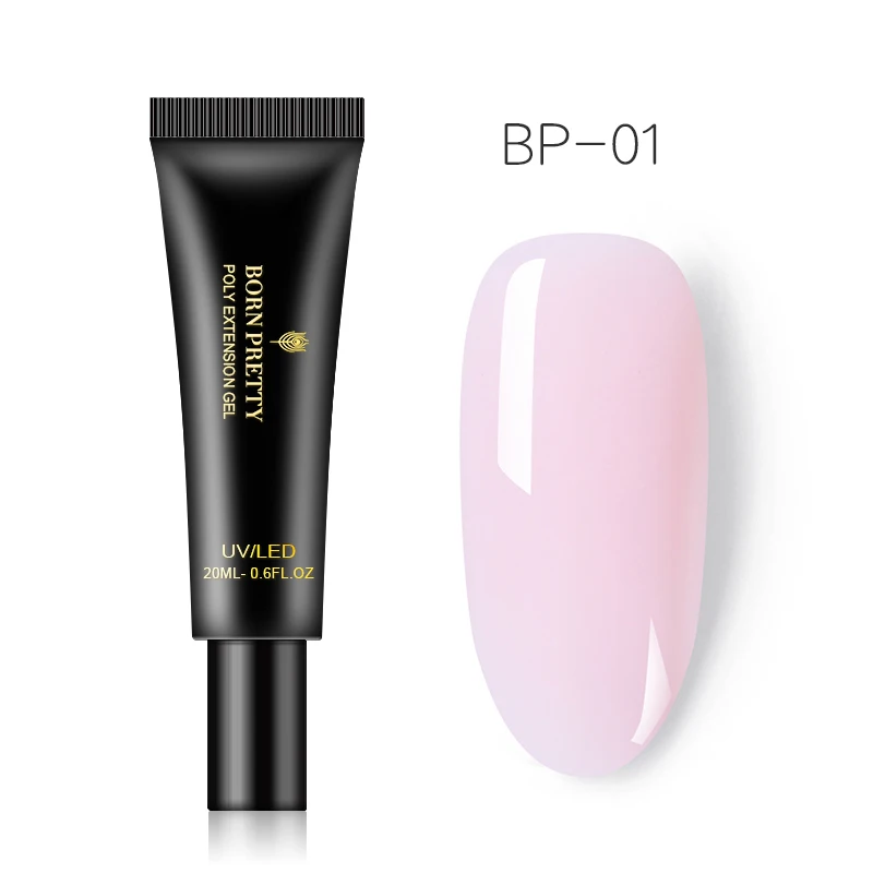 BP-01 BORN PRETTY розовый Обнаженная ногтей быстрое строительство поли гель 20 мл желе Builder палец УФ-гель продолжительного действия лак - Цвет: BP-01