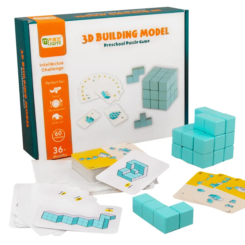 

3D конструктор деревянный пазл Набор для малышей Монтессори Развивающие игрушки для детей дошкольного возраста игра-головоломка