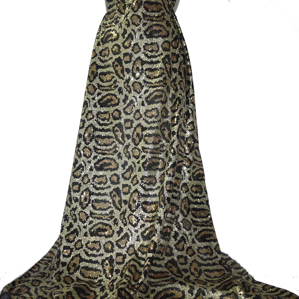 Блестящая ткань с леопардовым принтом 3 мм Лидер продаж модный дизайнерский