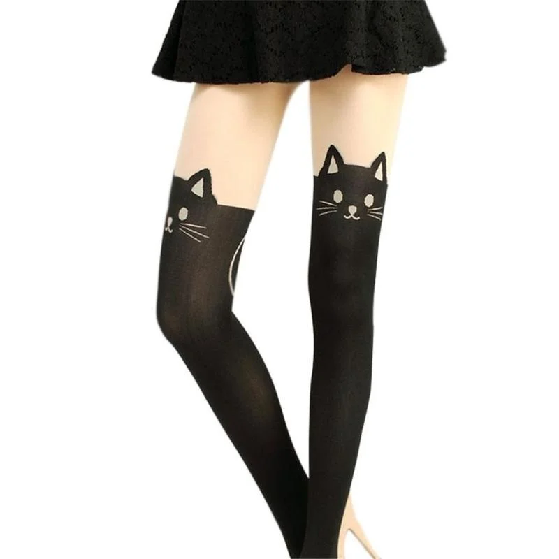 Women's stockings Cute long socks 3D Cartoon Animal Cat Pattern Thigh Stockings Over Knee High knee socks