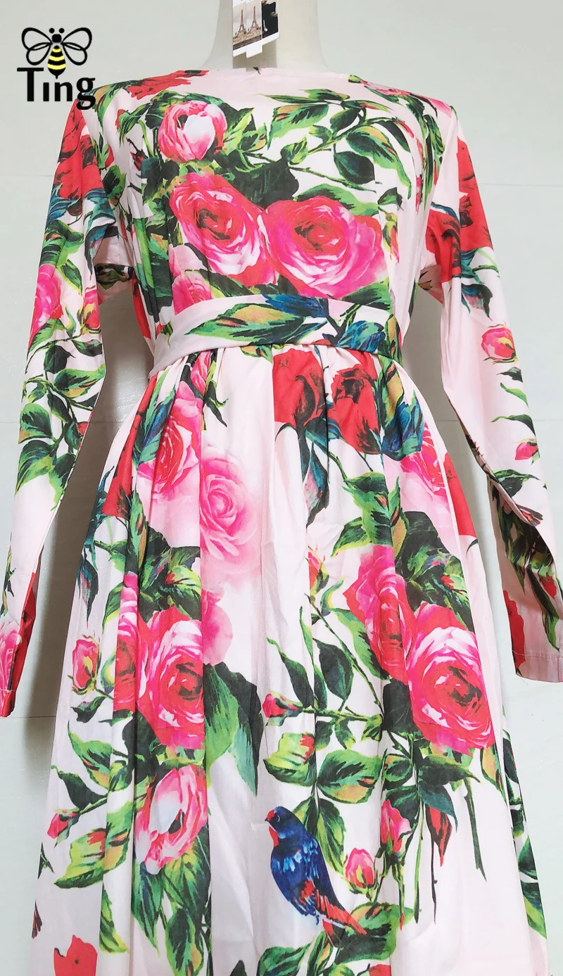 Женское шифоновое платье средней длины с цветочным принтом | Женская одежда