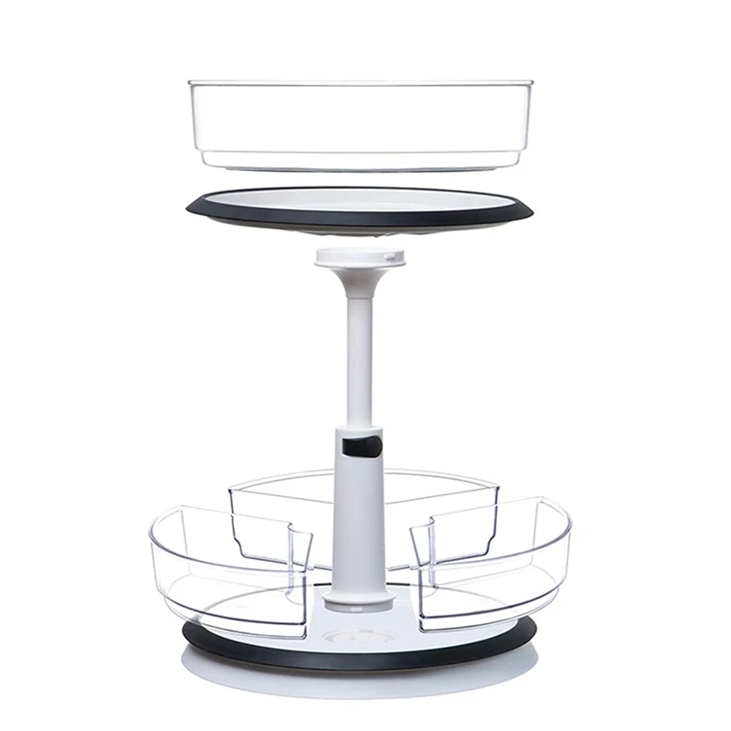 

Big deal 2 Tier Lazy Susan-Height Adjustable Spinning Cabinet Countertop Organizer Turntable Spice Rack for Kitchen Bathroom