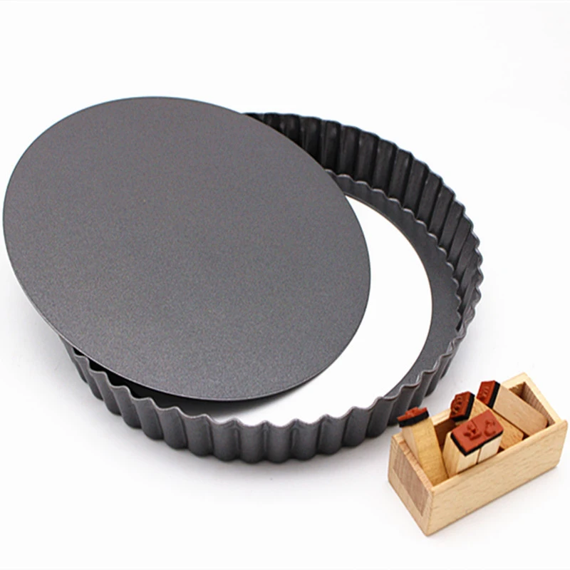

Black Non-stick Pizza Pie Pan Tart Pan Pie Round Baking Quiche Pan Removable Loose Bottom Heavy Duty Bakeware Tools