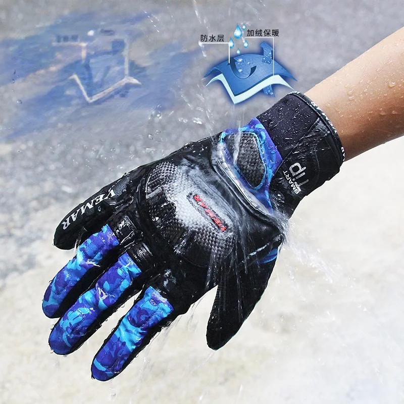

Motorcycle Warm Gloves Winter Waterproof Anti-drop Gloves Outdoor Riding Camouflage Gloves Protective Touch Screen Gloves