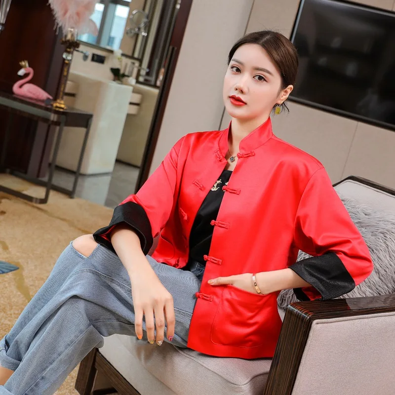 Китайская традиционная одежда Топ Рубашки Вышивка куртки для женщин|women cheongsam|coat