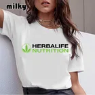 Женская футболка Herbalife, футболка в стиле Харадзюку, забавная футболка сделай сам для женщин, черные футболки, топы, женская футболка, белая футболка 2020