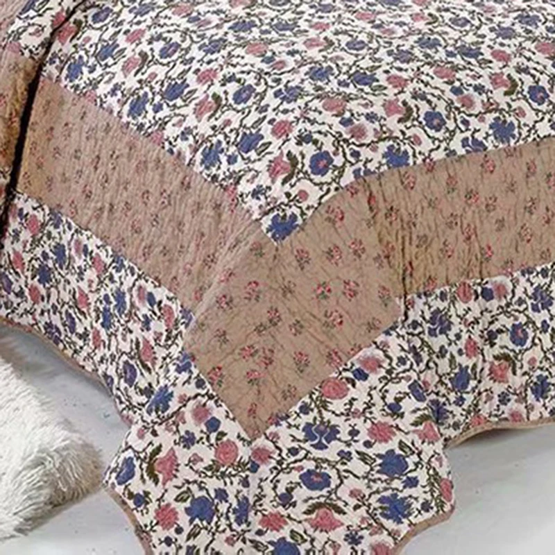 

European Style Soft Fabric Bed Cover Concise Soft Quilted Quilt 3pcs Sets Non-Slip Bed Sheet Bedspread King Size Home Textiles